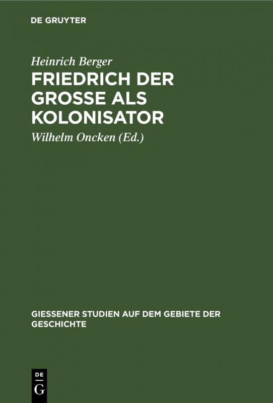 Cover-Bild Friedrich der Grosse als Kolonisator