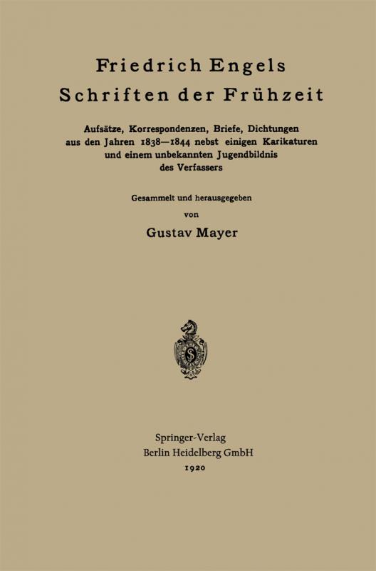Cover-Bild Friedrich Engels Schriften der Frühzeit