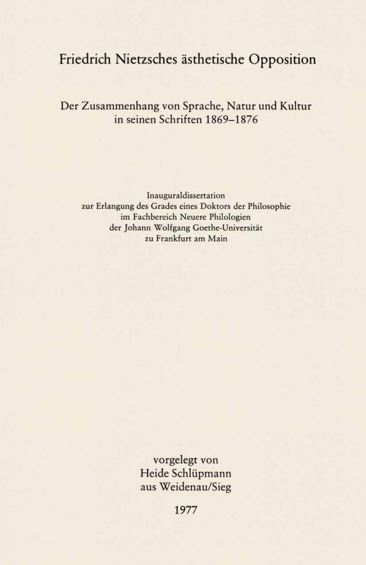 Cover-Bild Friedrich Nietzsches ästhetische Opposition