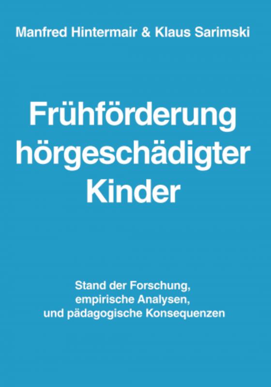 Cover-Bild Frühförderung hörgeschädigter Kinder