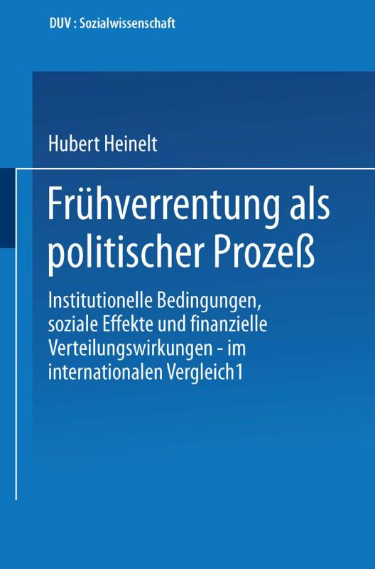 Cover-Bild Frühverrentung als politischer Prozeß