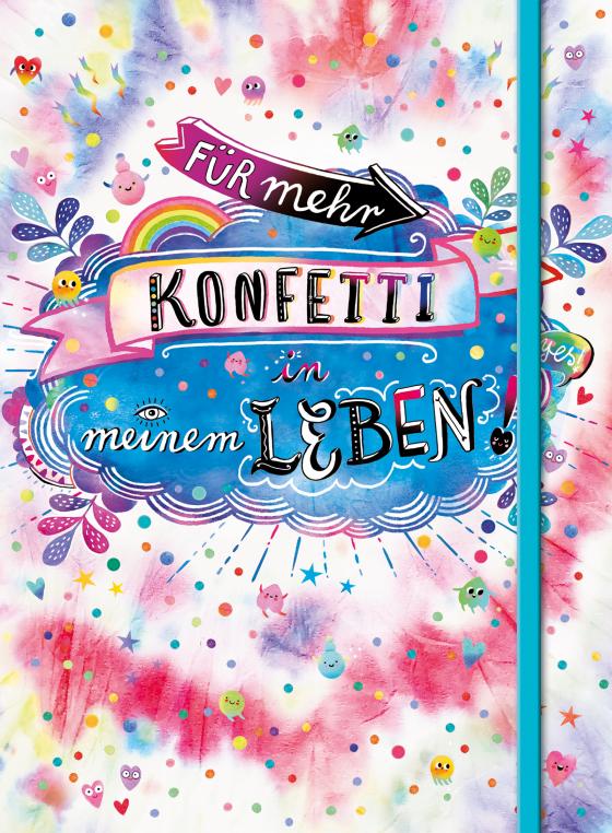 Cover-Bild Für mehr Konfetti in meinem Leben! (Notizbuch No. 1 Emma Flint). DIN A5 punktkariert mit farbiger Einstecktasche, Lesebändchen und Verschlussgummi