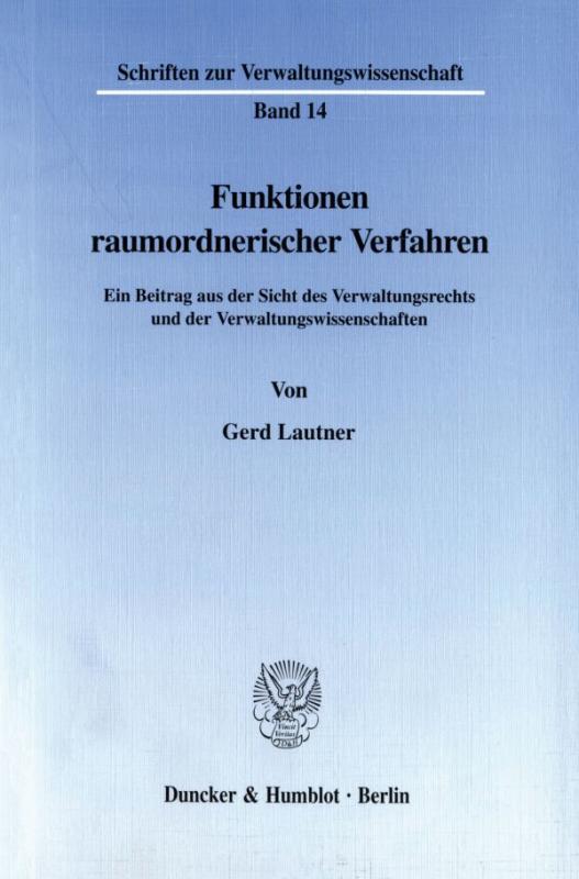 Cover-Bild Funktionen raumordnerischer Verfahren.