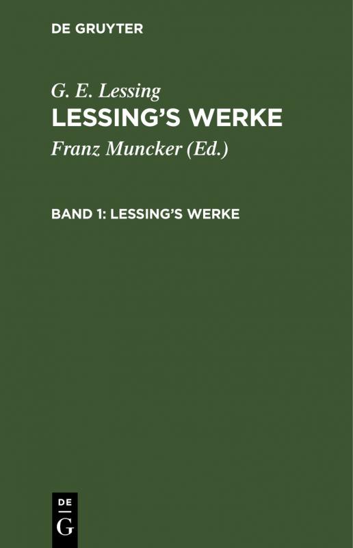 Cover-Bild G. E. Lessing: Lessing’s Werke / Lessings Werke