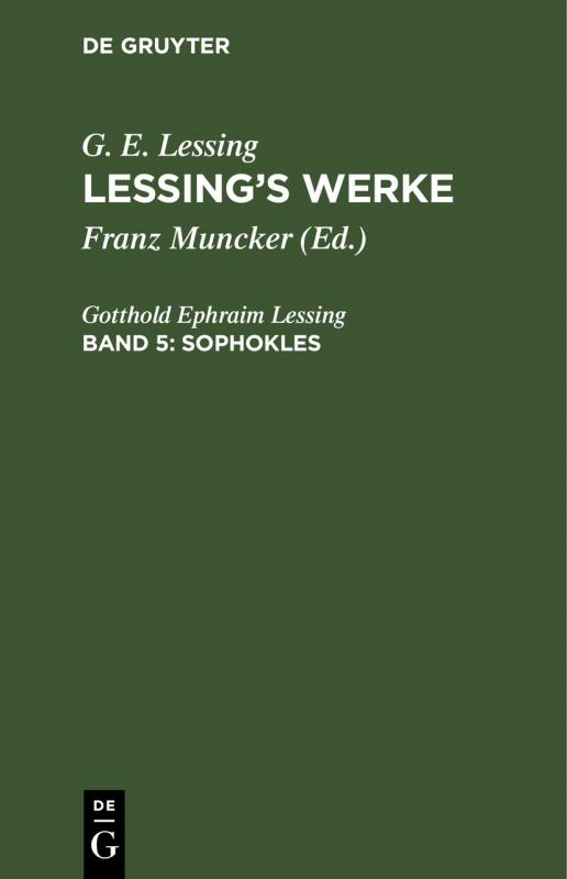 Cover-Bild G. E. Lessing: Lessing’s Werke / Sophokles