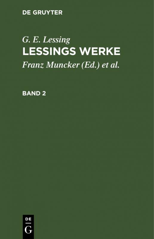 Cover-Bild G. E. Lessing: Lessings Werke / G. E. Lessing: Lessings Werke. Band 2