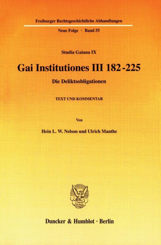 Cover-Bild Gai Institutiones III 182 - 225.