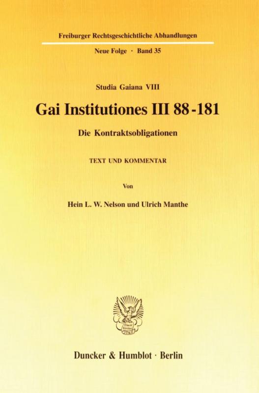 Cover-Bild Gai Institutiones III 88 - 181.