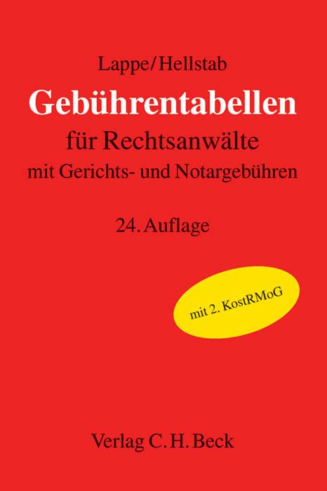 Cover-Bild Gebührentabellen für Rechtsanwälte