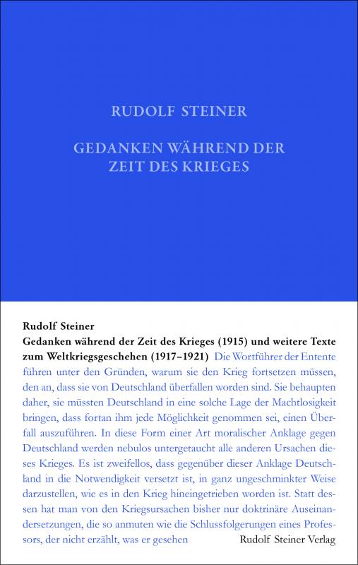 Cover-Bild Gedanken während der Zeit des Krieges (1915) und weitere Texte zum Weltgeschehen (1917-1921)