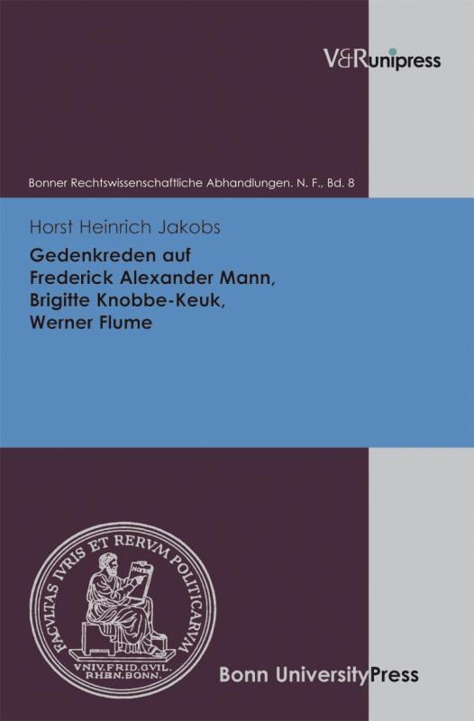 Cover-Bild Gedenkreden auf Frederick Alexander Mann, Brigitte Knobbe-Keuk, Werner Flume