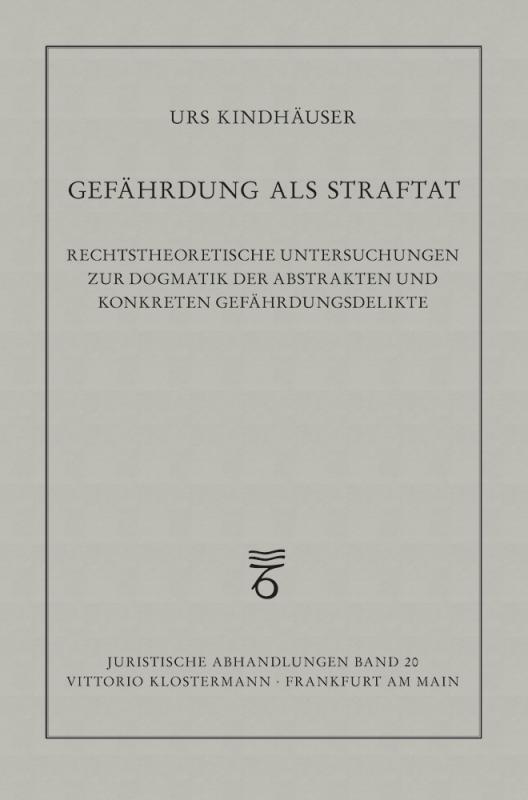 Cover-Bild Gefährdung als Straftat