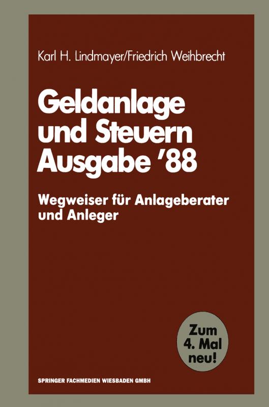 Cover-Bild Geldanlage und Steuern ’88