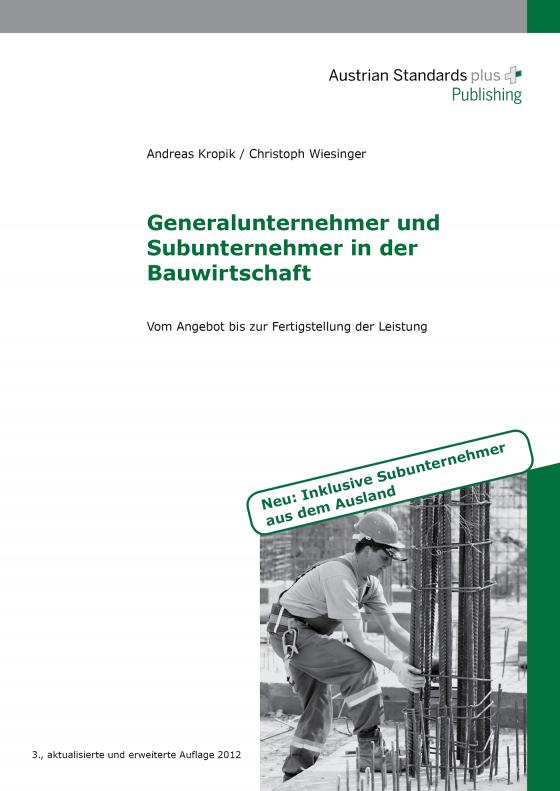 Cover-Bild Generalunternehmer und Subunternehmer in der Bauwirtschaft