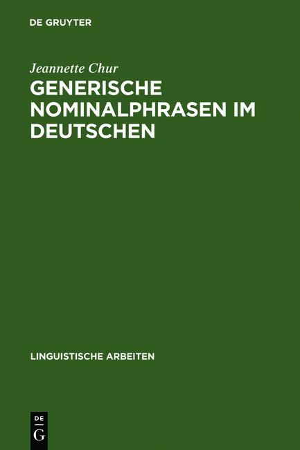 Cover-Bild Generische Nominalphrasen im Deutschen
