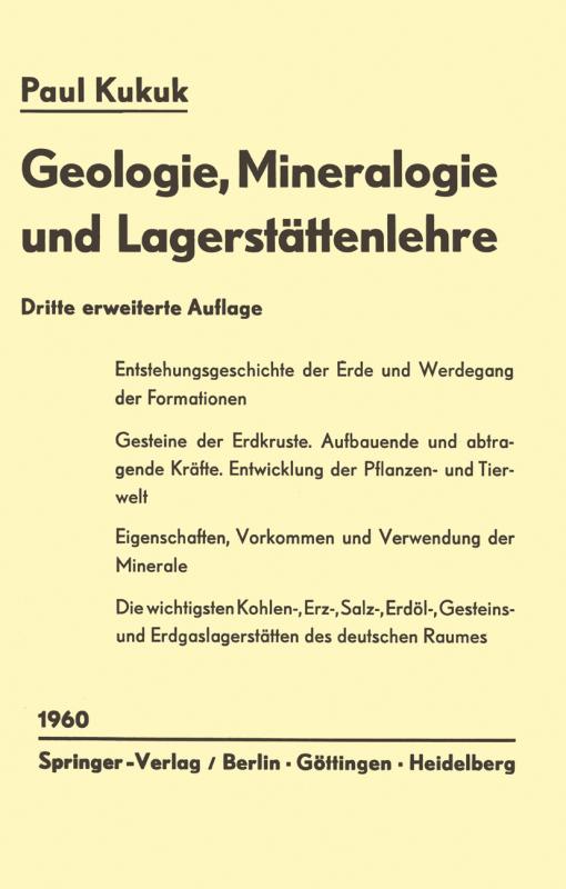 Cover-Bild Geologie, Mineralogie und Lagerstättenlehre