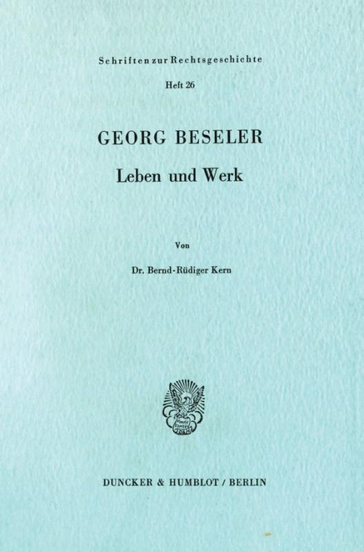 Cover-Bild Georg Beseler.