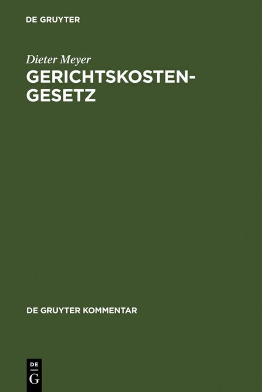 Cover-Bild Gerichtskostengesetz