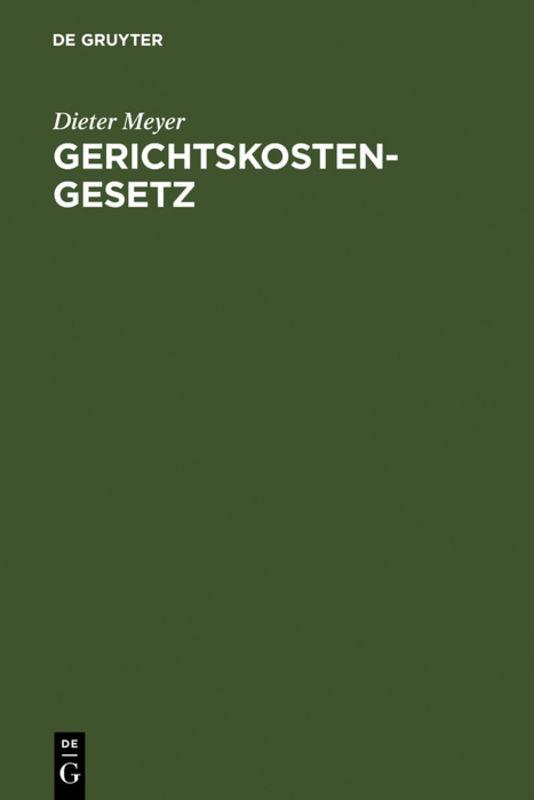 Cover-Bild Gerichtskostengesetz