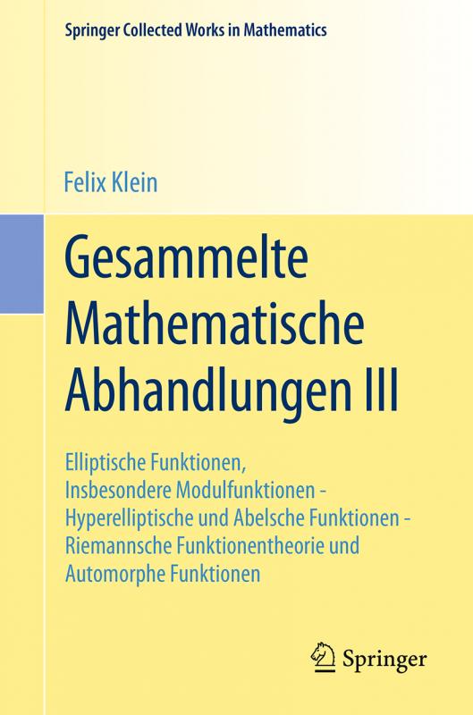 Cover-Bild Gesammelte Mathematische Abhandlungen III