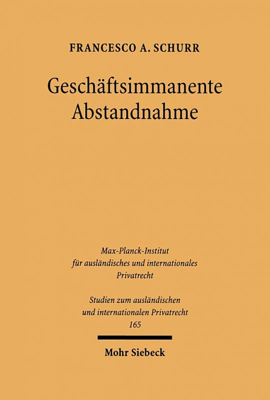 Cover-Bild Geschäftsimmanente Abstandnahme