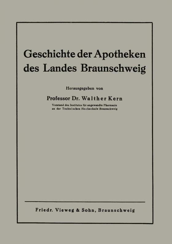 Cover-Bild Geschichte der Apotheken des Landes Braunschweig