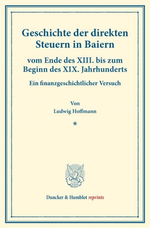 Cover-Bild Geschichte der direkten Steuern in Baiern