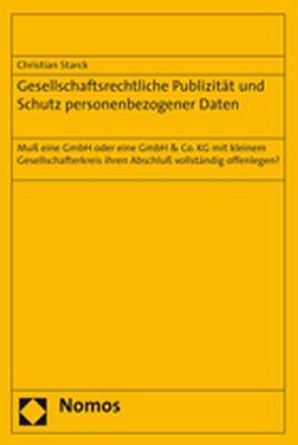 Cover-Bild Gesellschaftsrechtliche Publizität und Schutz personenbezogener Daten