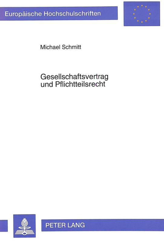 Cover-Bild Gesellschaftsvertrag und Pflichtteilsrecht