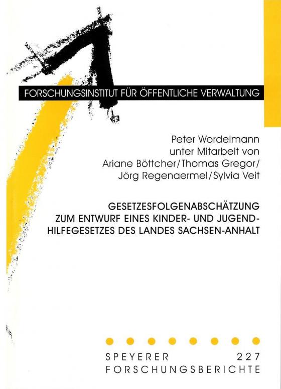 Cover-Bild Gesetzesnachfolgenabschätzung zum Entwurf eines Kinder- und Jugendhilfegesetzes des Landes Sachsen-Anhalt