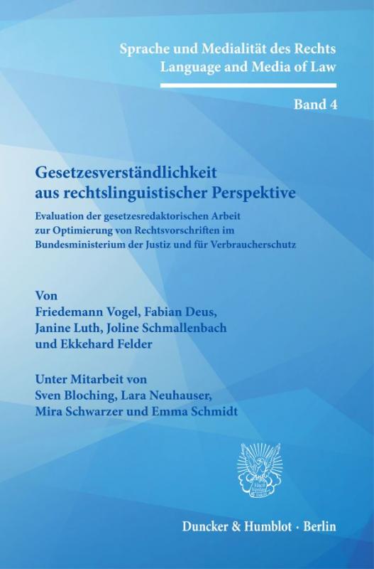 Cover-Bild Gesetzesverständlichkeit aus rechtslinguistischer Perspektive.