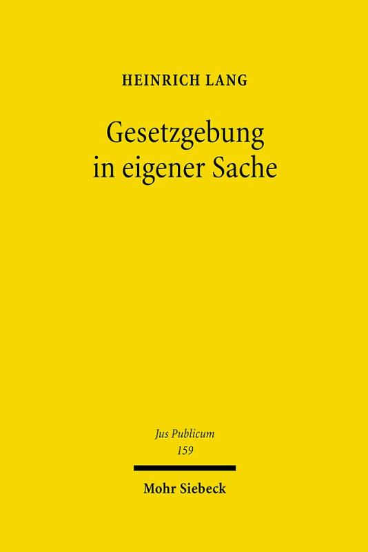 Cover-Bild Gesetzgebung in eigener Sache