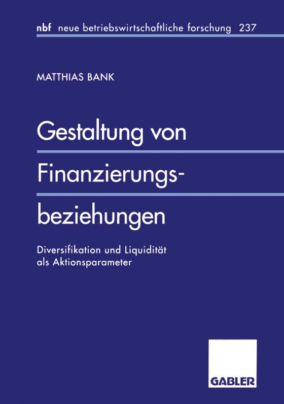 Cover-Bild Gestaltung von Finanzierungsbeziehungen