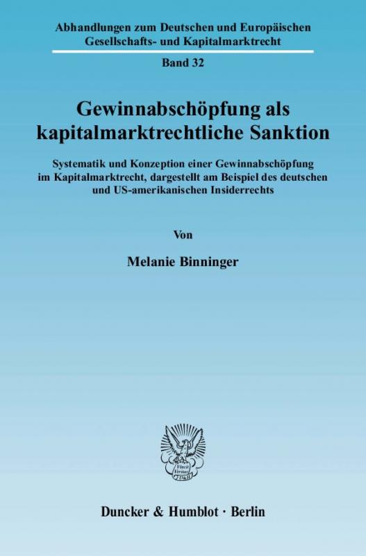Cover-Bild Gewinnabschöpfung als kapitalmarktrechtliche Sanktion.