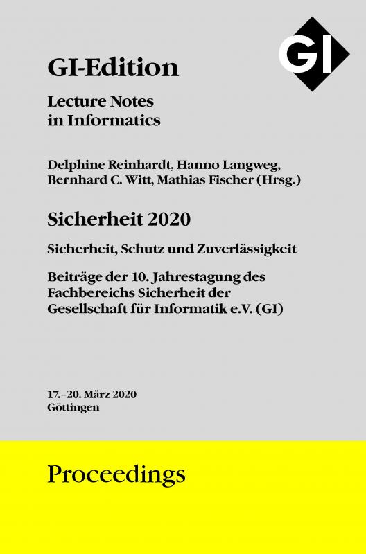 Cover-Bild GI Edition Proceedings Band 301 "SICHERHEIT 2020"