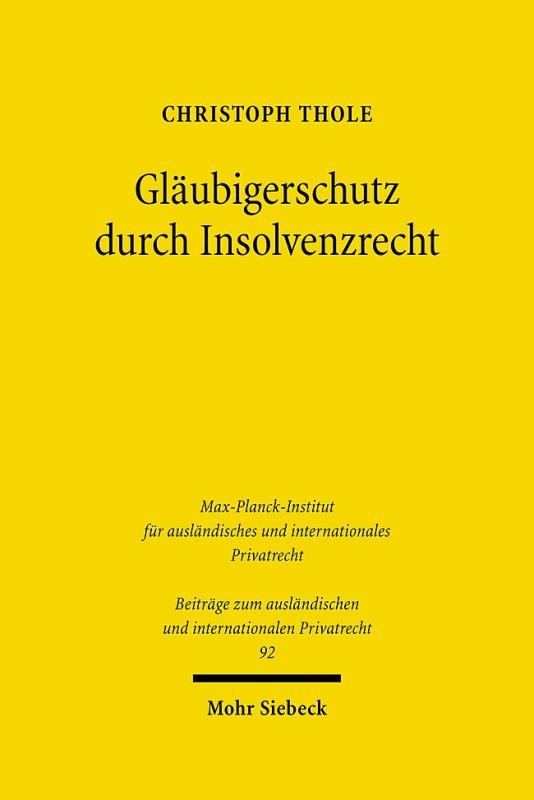 Cover-Bild Gläubigerschutz durch Insolvenzrecht