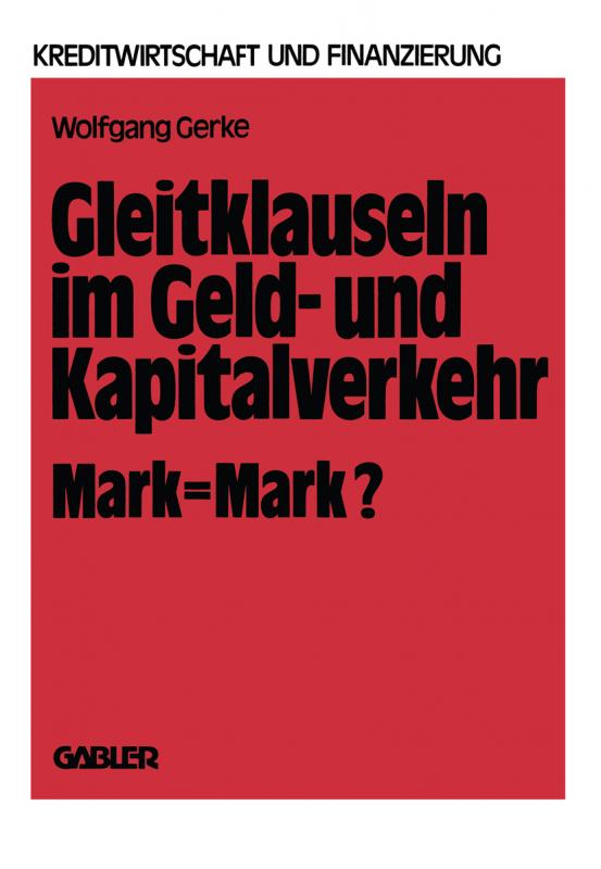 Cover-Bild Gleitklauseln im Geld- und Kapitalverkehr