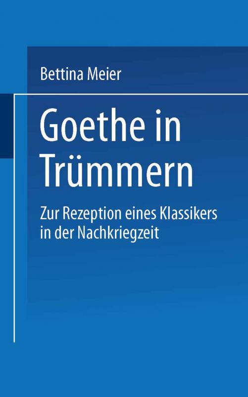 Cover-Bild Goethe in Trümmern