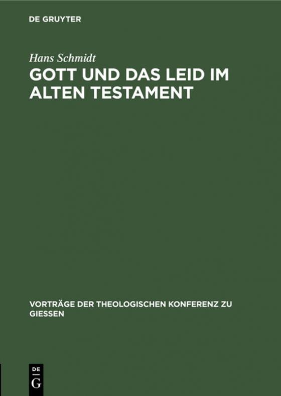 Cover-Bild Gott und das Leid im Alten Testament