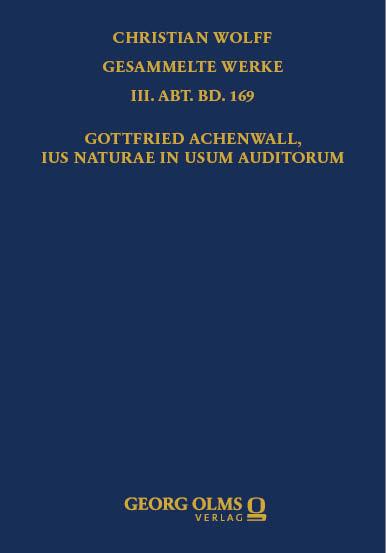 Cover-Bild Gottfried Achenwall, Ius naturae in usum auditorum