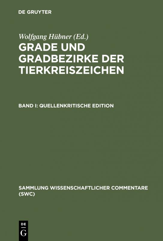Cover-Bild Grade und Gradbezirke der Tierkreiszeichen / Quellenkritische Edition