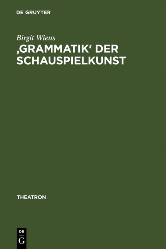 Cover-Bild 'Grammatik' der Schauspielkunst