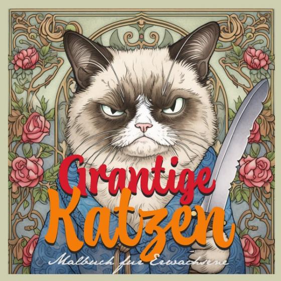 Cover-Bild Grantige Katzen Malbuch für Erwachsene Graustufen