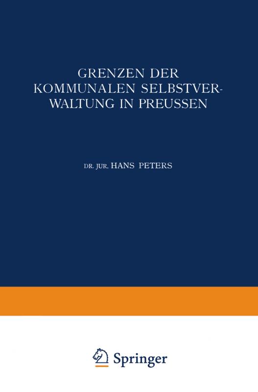 Cover-Bild Grenzen der Kommunalen Selbstverwaltung in Preussen