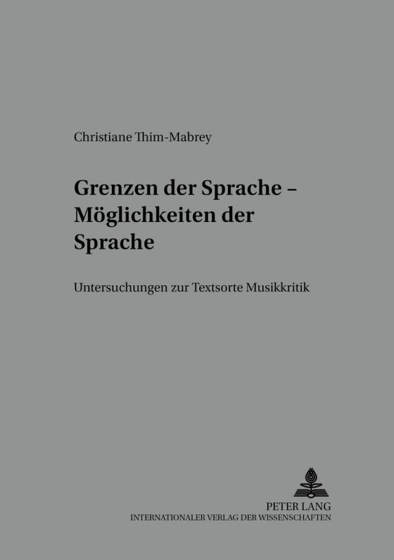 Cover-Bild Grenzen der Sprache – Möglichkeiten der Sprache