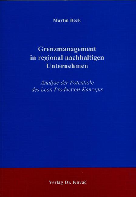 Cover-Bild Grenzmanagement in regional nachhaltigen Unternehmen