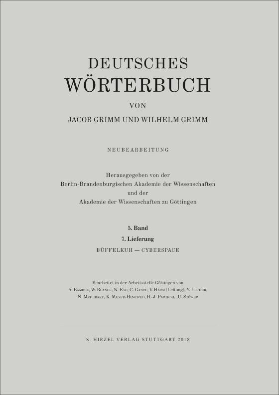 Cover-Bild Grimm, Dt. Wörterbuch Neubearbeitung