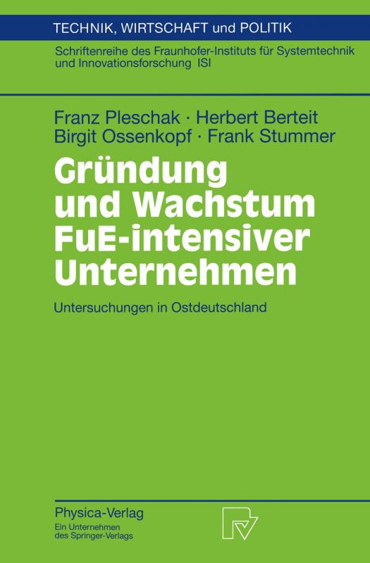 Cover-Bild Gründung und Wachstum FuE-intensiver Unternehmen