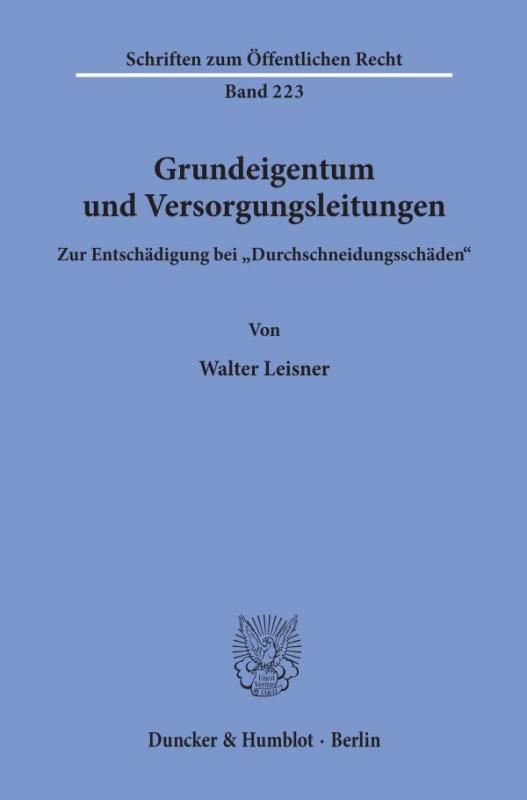 Cover-Bild Grundeigentum und Versorgungsleitungen.