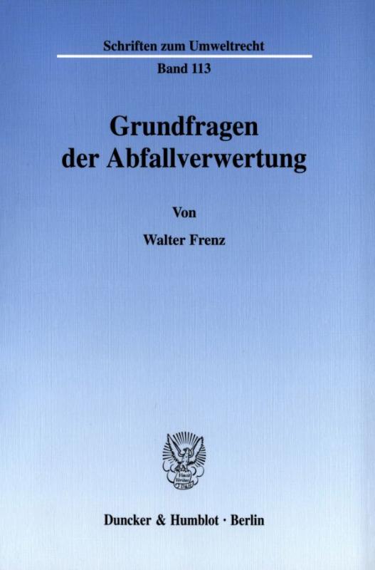 Cover-Bild Grundfragen der Abfallverwertung.